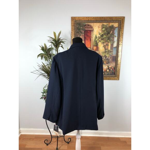 Sag harbor Women Plus 22W Jacket Navy Blue Lapel Notch Collar 3 Button Closure - Picture 2 of 9